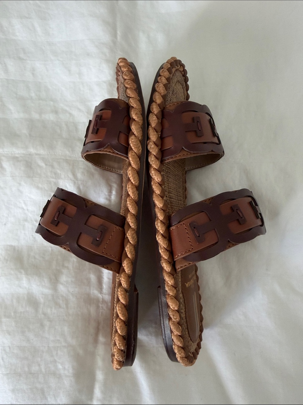 Braided Leather Slide Sandals in Brown - Picture 5 of 6